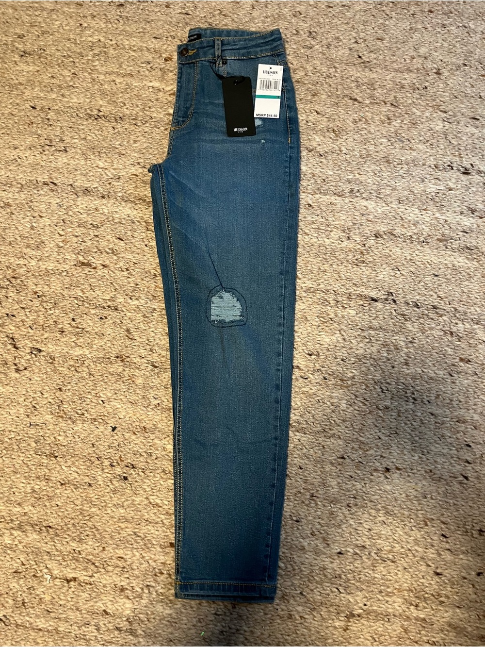Hudson Jeans Kids Blue Slim Jeans with Knee Patch